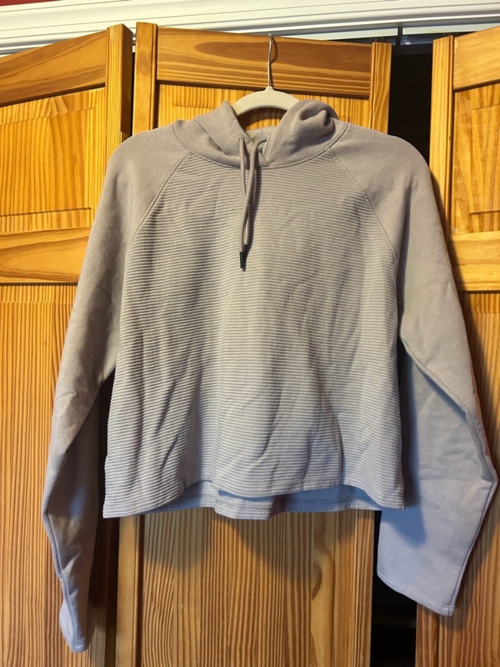 Under Armour Light Gray Ribbed Fleece Pullover Hoodie